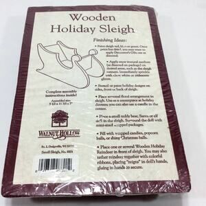 Walnut Hollow Wooden Wood Holiday Christmas Crafts Sleigh Brown 5 1/2x11 3/8 x 7